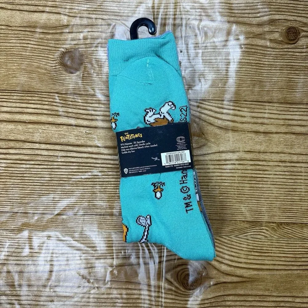 The Flintstones 5-Pair Casual Crew Socks‎ Adult Unisex Graphic Cartoon NWT